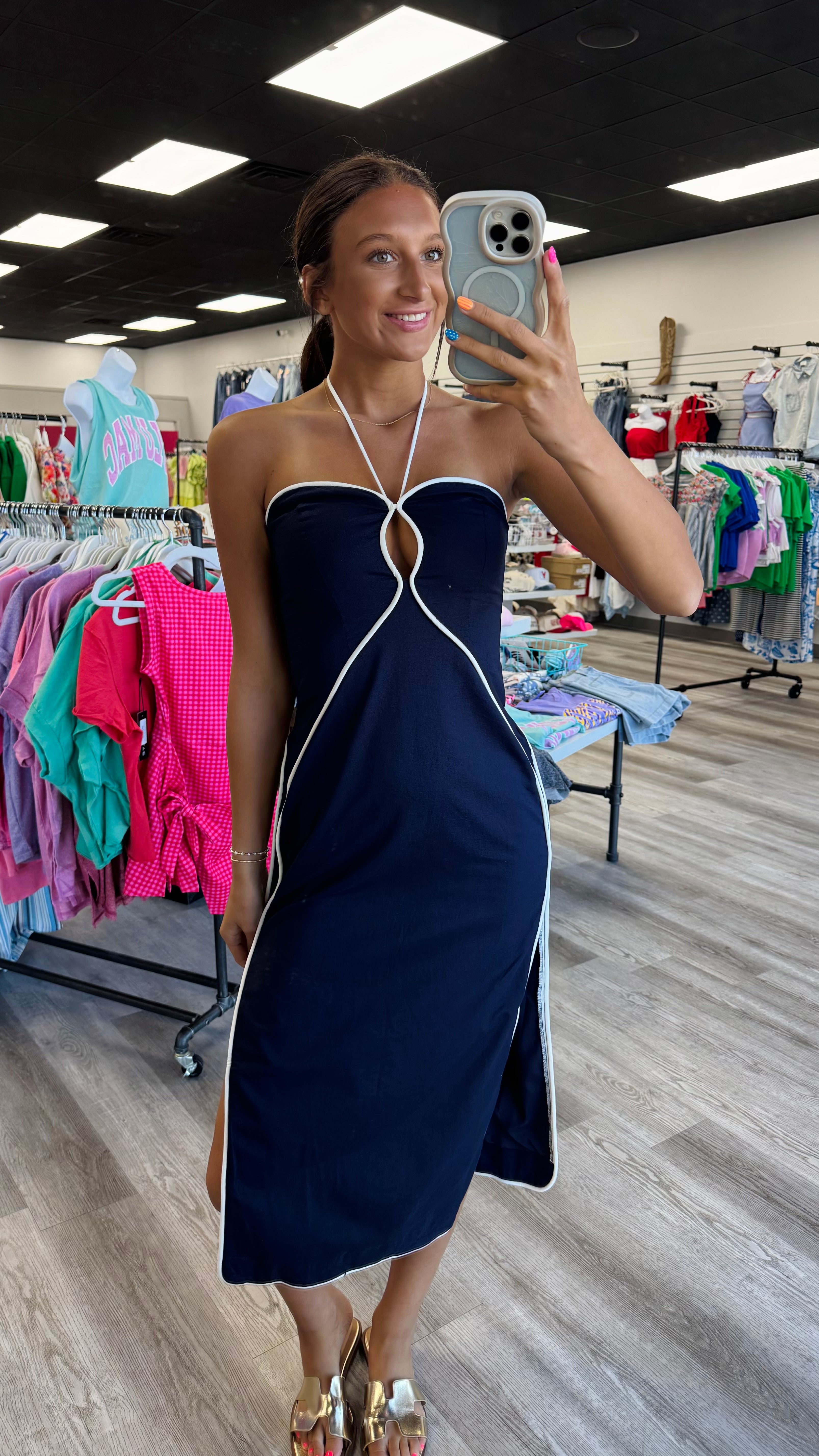 Navy Nights Midi Dress – Savage Roots Boutique