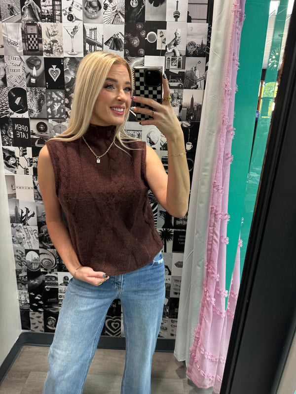 Cholocate Sleeveless Sweater