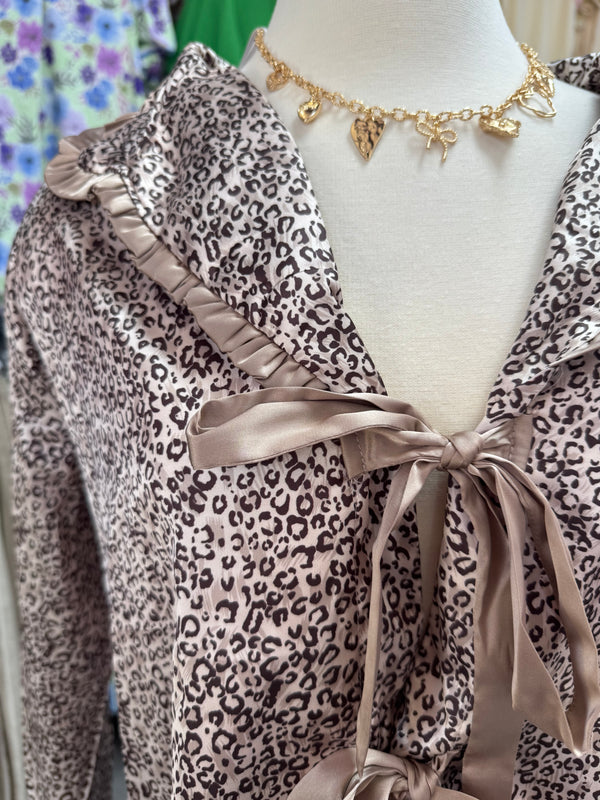 Bow and Leopard Pajama Set