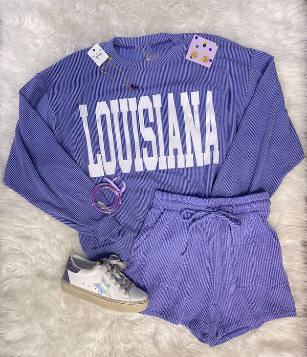 Striped Textured Shorts With Big Pockets