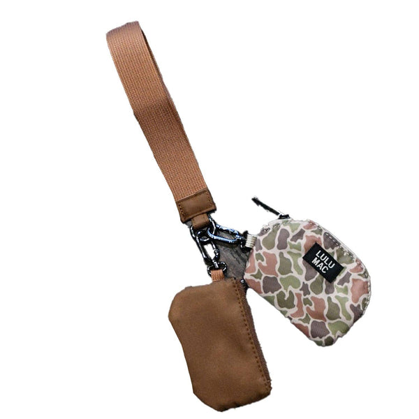 DP-8162 Dark Camo/Brown Lulu Mac Double Pouch Wristlets