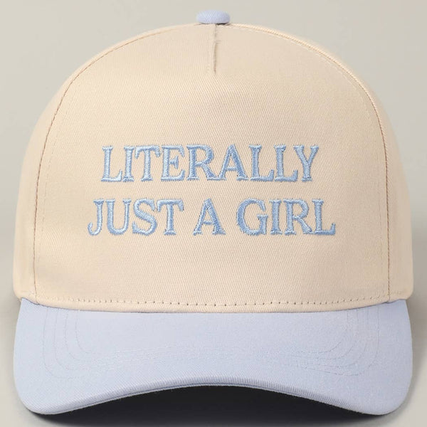 Literally Just A Girl Embroidery Two Tone Trucker Hat