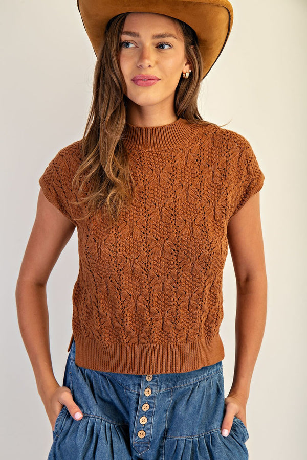 Cinnamon Knit Braided Sweater