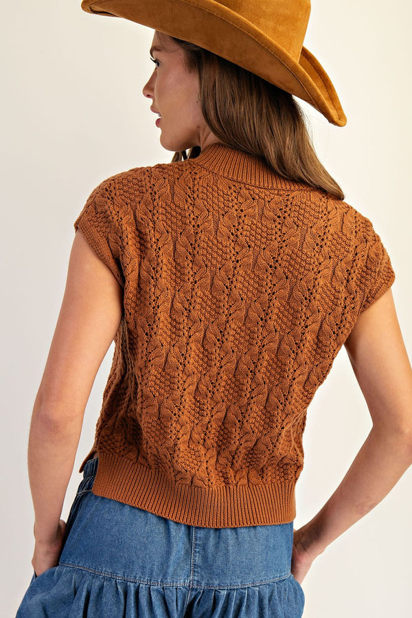 Cinnamon Knit Braided Sweater