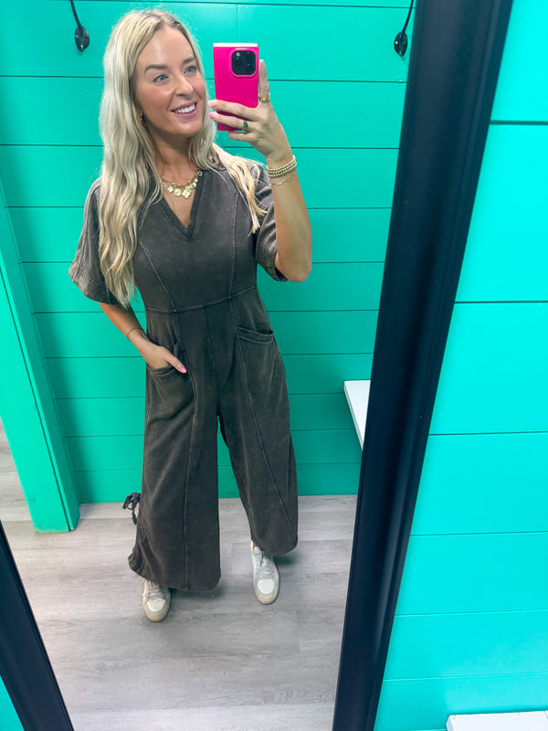 Meet Me Half Way V-Neck Jumpsuit