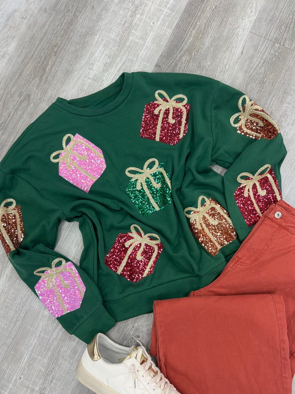 I'm the Present Sequin Top