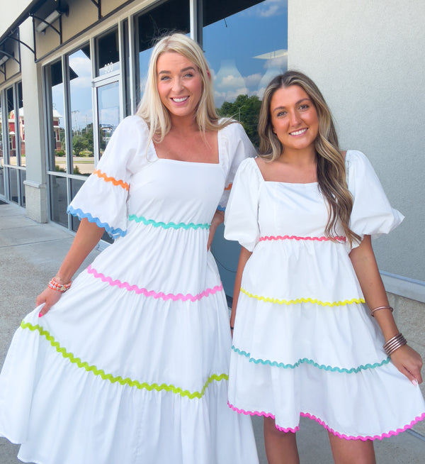 Pops of Color Rick Rack Trim Dress