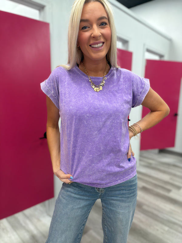 My Favorite Find | Acid Wash Cuffed Short Sleeve Tee