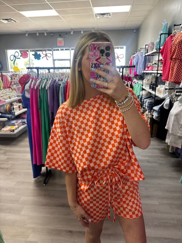 Orange Checkered Set