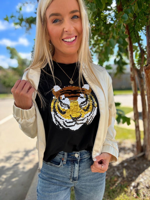 Tiger Sequin Top - FINAL SALE