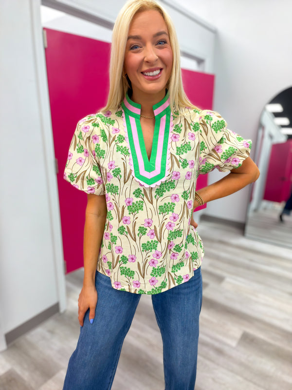 The Southern Charm Floral Top | Pink