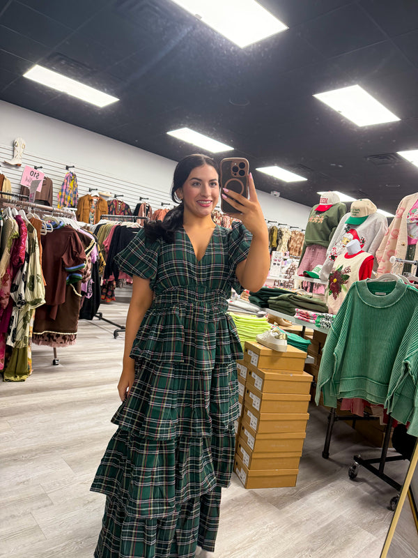 Christmas Cheer Ruffle Midi