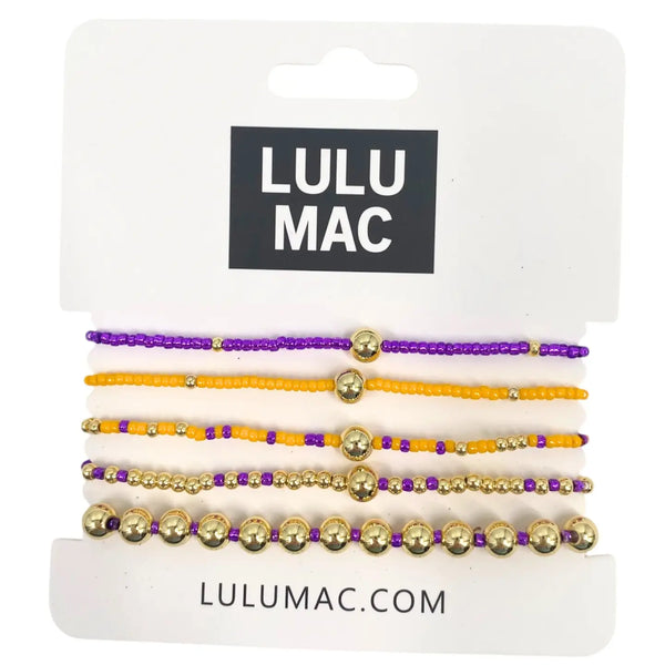 Purple and Yellow Gold Bracelet Stack | LULU MAC