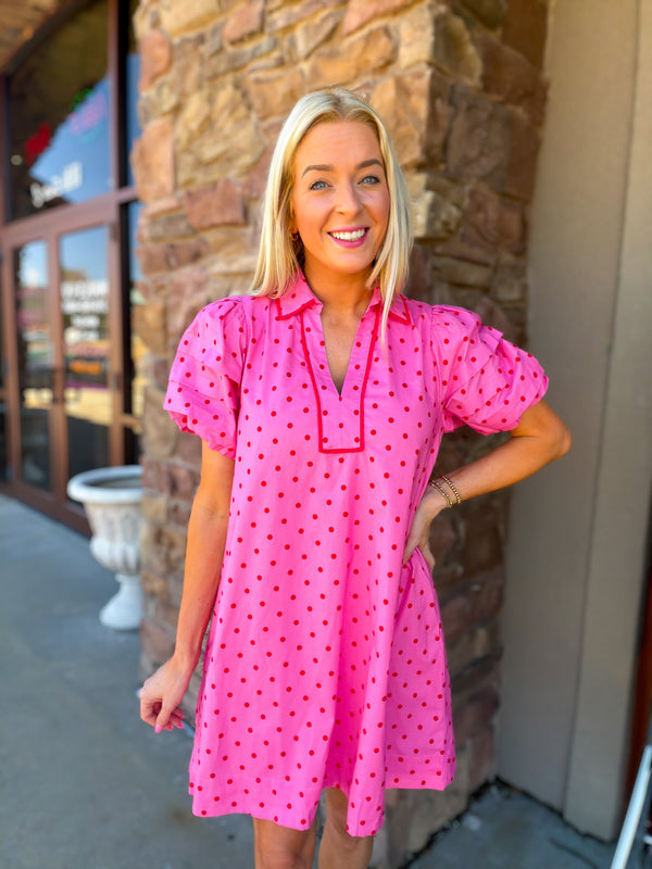 The Polished Polka Mini Dress