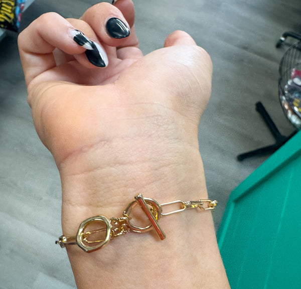 Gold Bow on Chain 7.5"-8" Bracelet