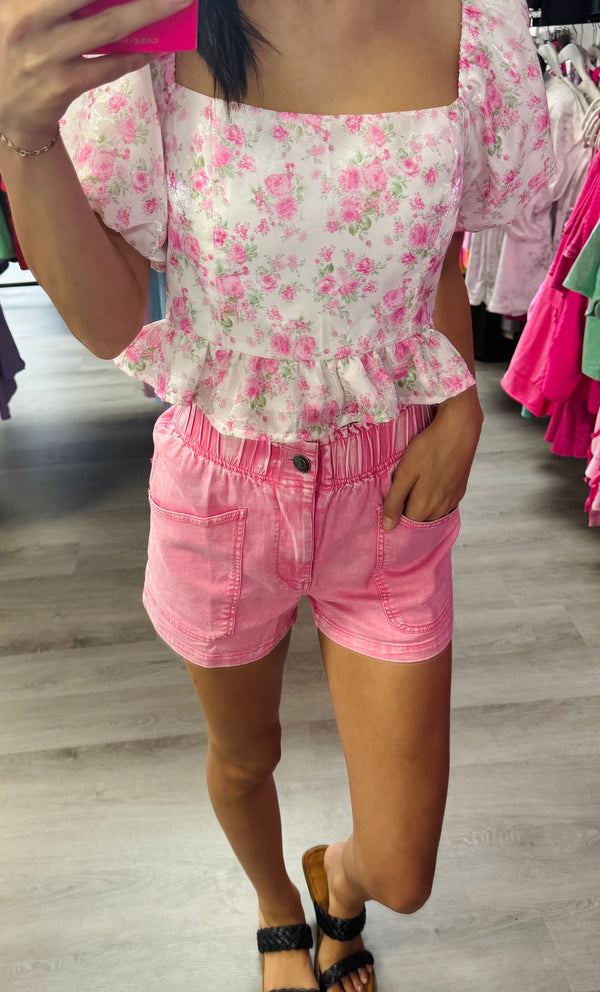 Spring Dreaming Floral Tie Back Top