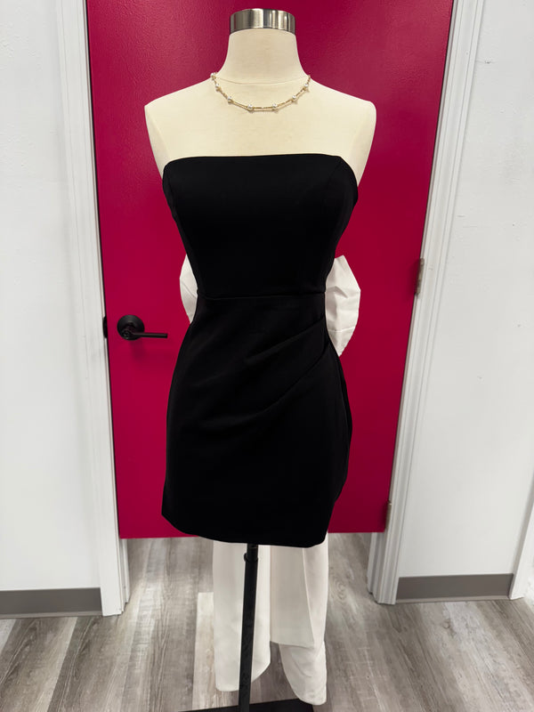 Black Bow Back Mini Dress