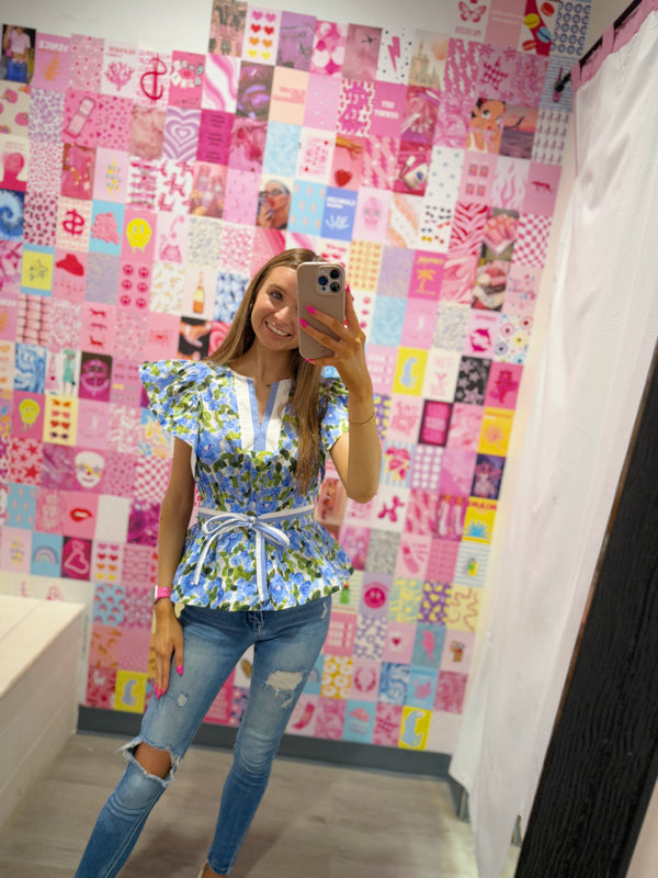 Floral Frill Top