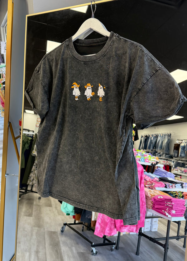 Too Cute To Spook | Ghost Trio in Costumes Graphic Tee