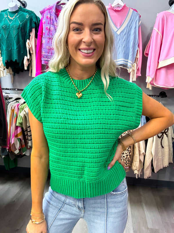 Knit Short Sleeve Sweater