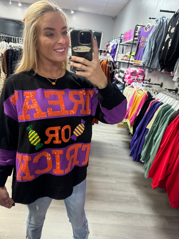 Treat or Trick Sequin Sweatshirt