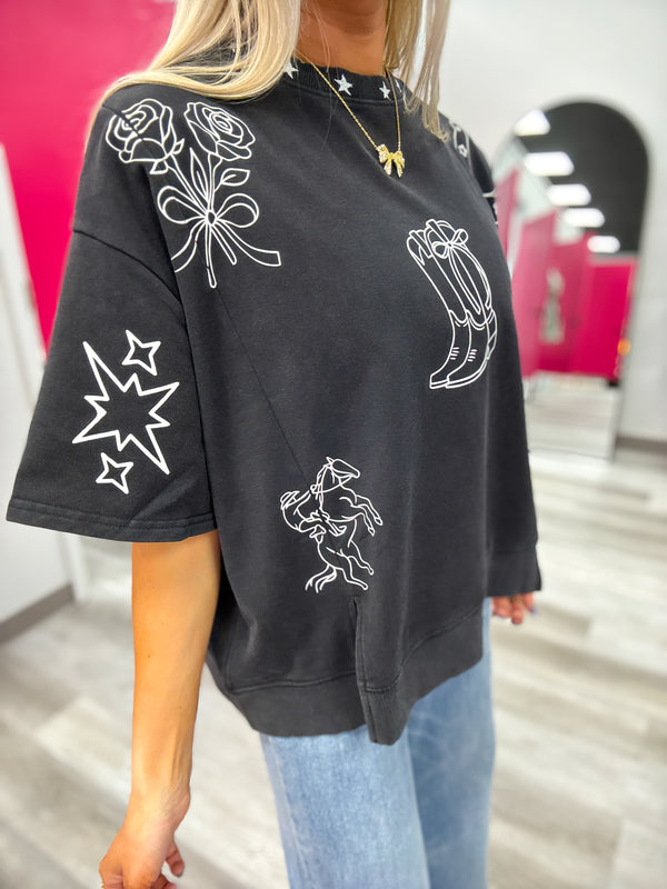 The Darling Western Sketch Top