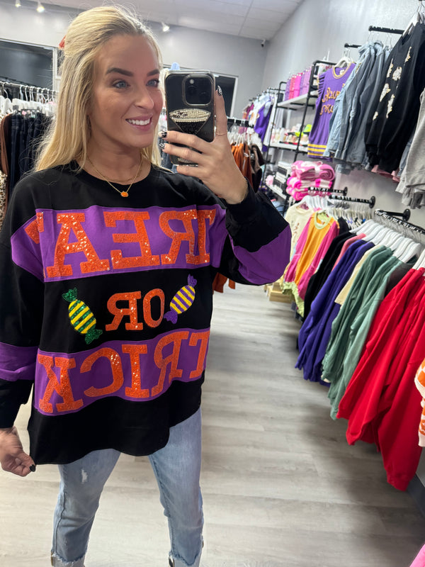Treat or Trick Sequin Sweatshirt