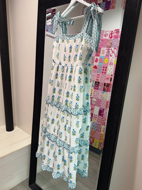 Can I Call You Mine Floral Blue Midi Dress