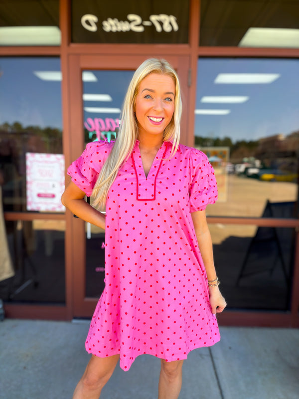 The Polished Polka Mini Dress