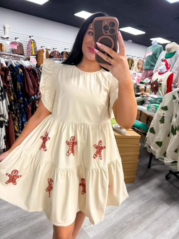 Gingerbread Faux Leather Dress