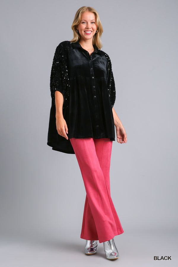 Holiday Spirit Velvet Sequin Tunic