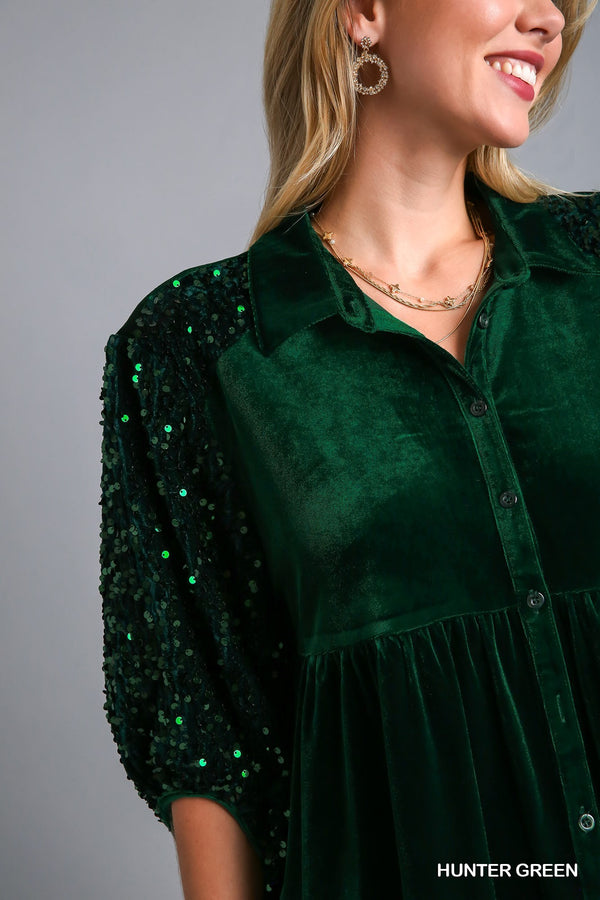 Holiday Spirit Velvet Sequin Tunic