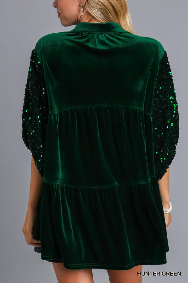 Holiday Spirit Velvet Sequin Tunic