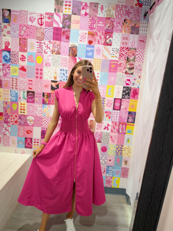 Hear Me Out Midi Zipper Dress