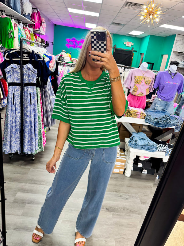 What About It Button Light Wash Denim Pants