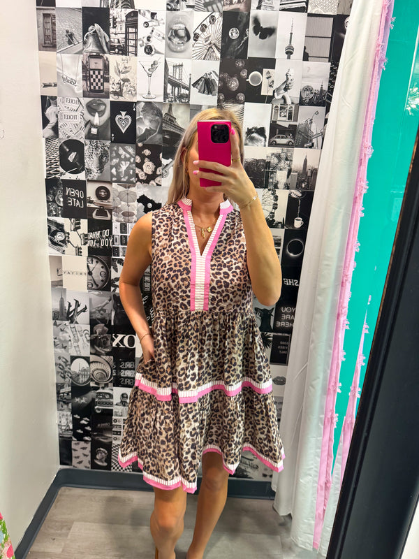Starting New Animal Print Pink Dress