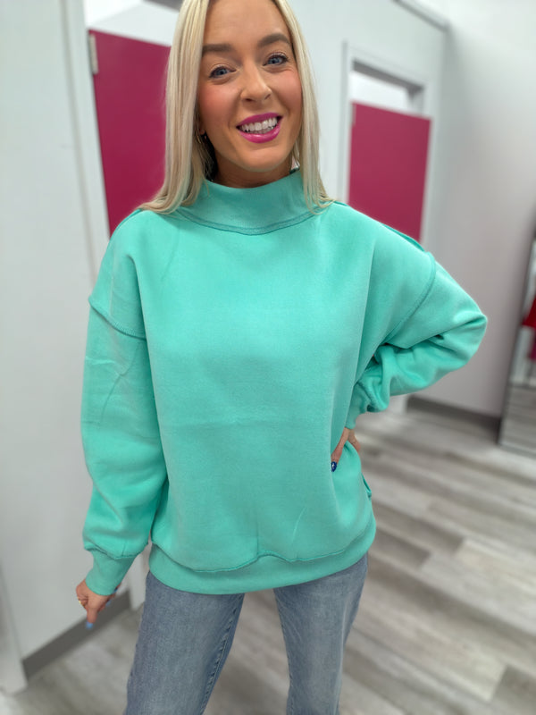 Color Me Comfy Mock Neck Sweatshirt