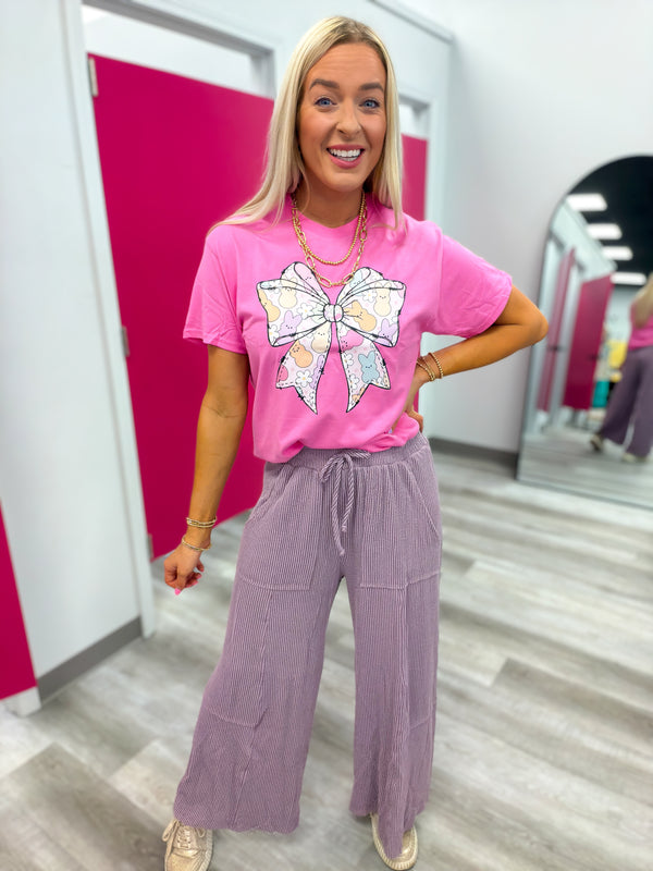 Dusty Lavender Ribbed Pants