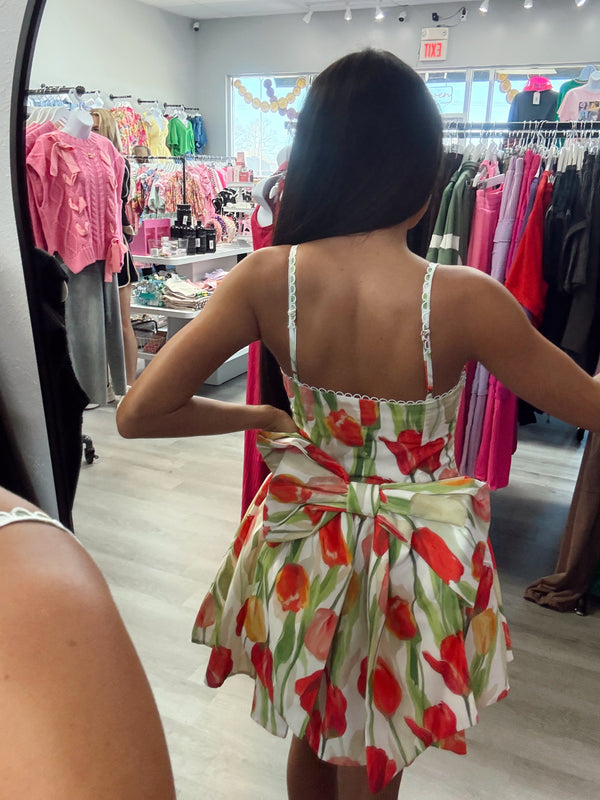 In the Tulips Bow Dress