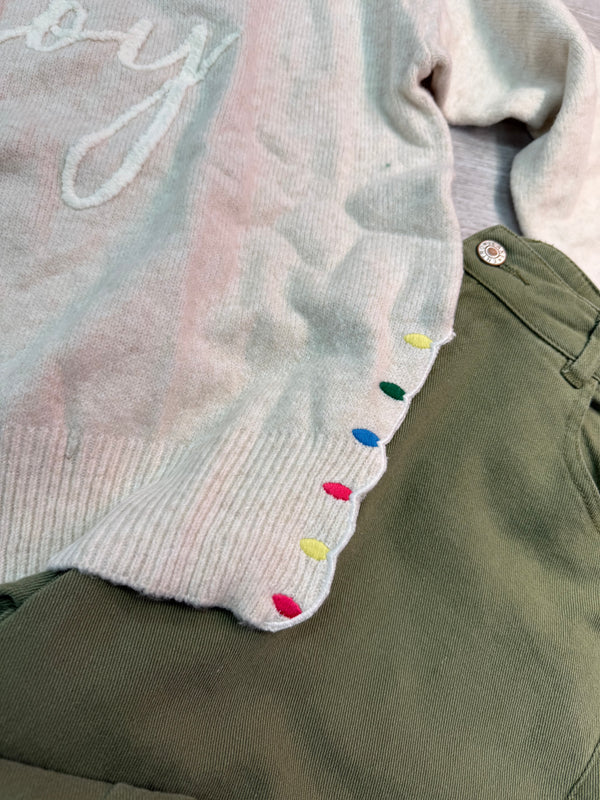 Peace and Joy Christmas Light Sweater