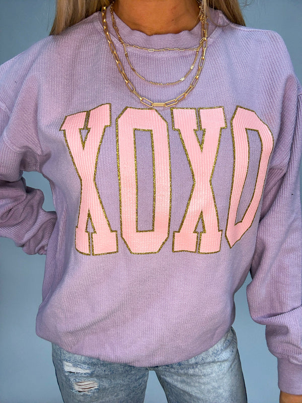 XOXO Glitter Corduroy Sweatshirt