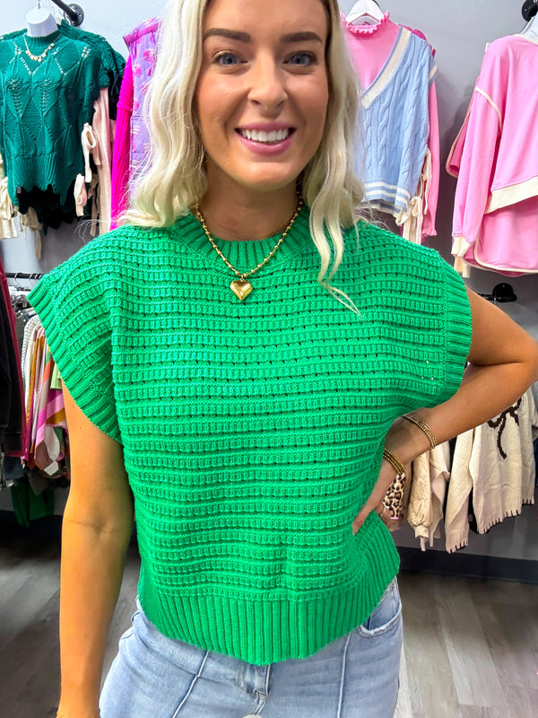 Knit Short Sleeve Sweater