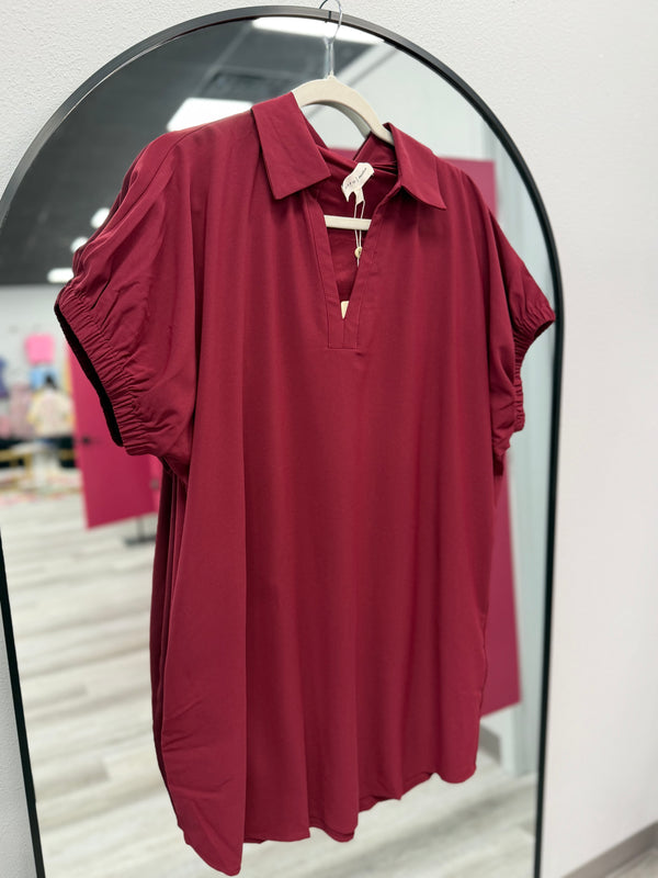 Simply Sweet Dress | Burgundy