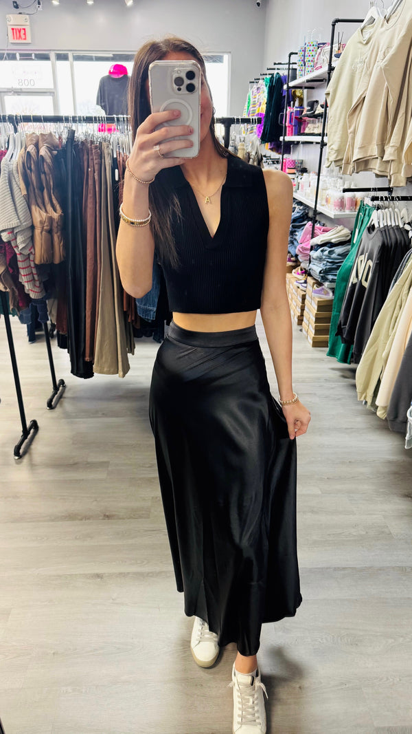 Satin Black Skirt