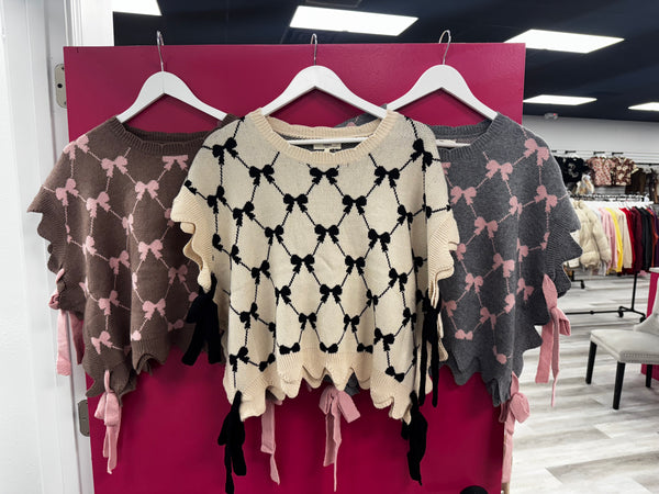 Bow Sweater Mocha Pink