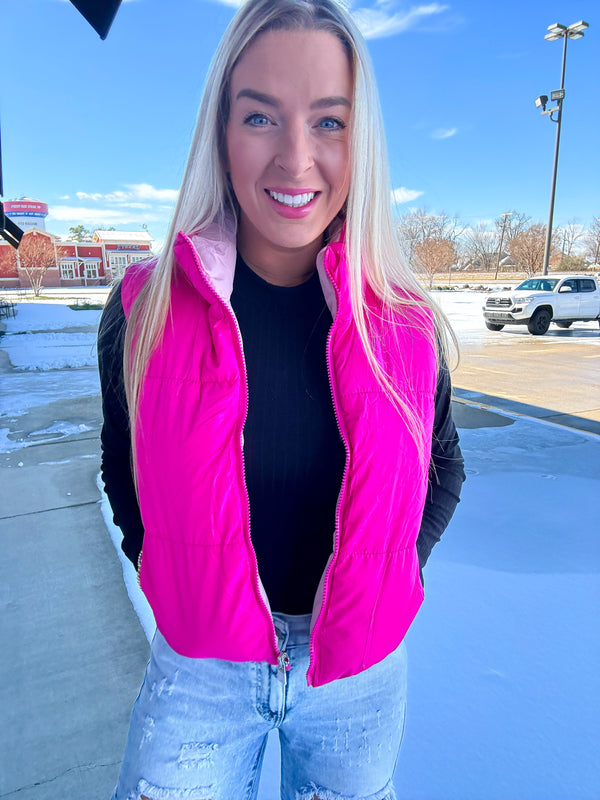 Two Sides to Every Story Reversable Puffer Vest