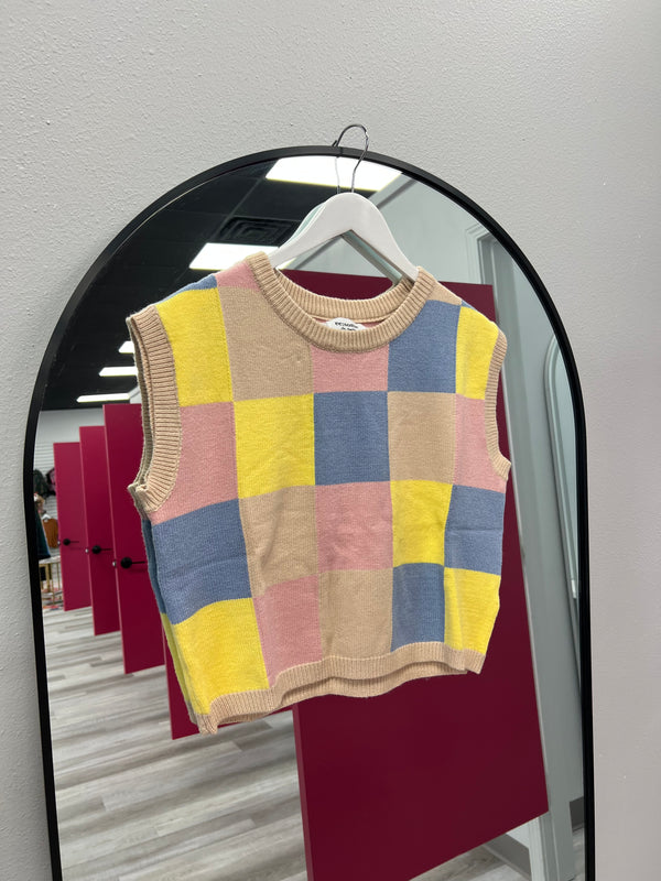 Check It Out Checkered Sweater | Pastel