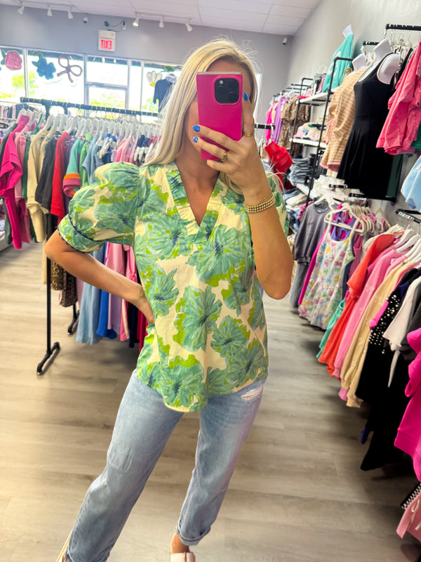 Floral Mint Top