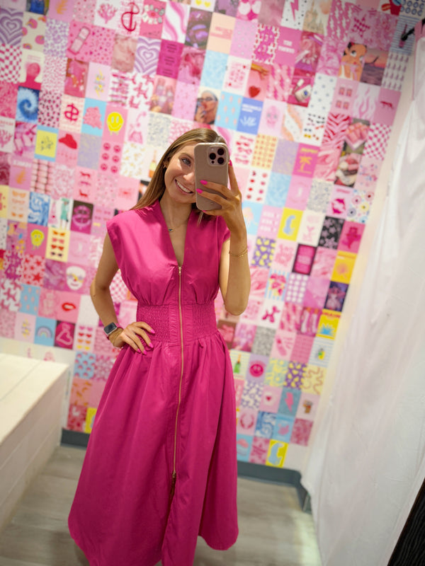 Hear Me Out Midi Zipper Dress