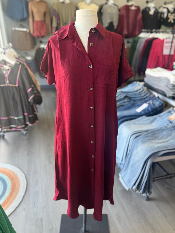 Burgundy Midi Dress